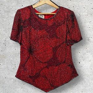Andretta Donatello Vintage Beaded Blouse